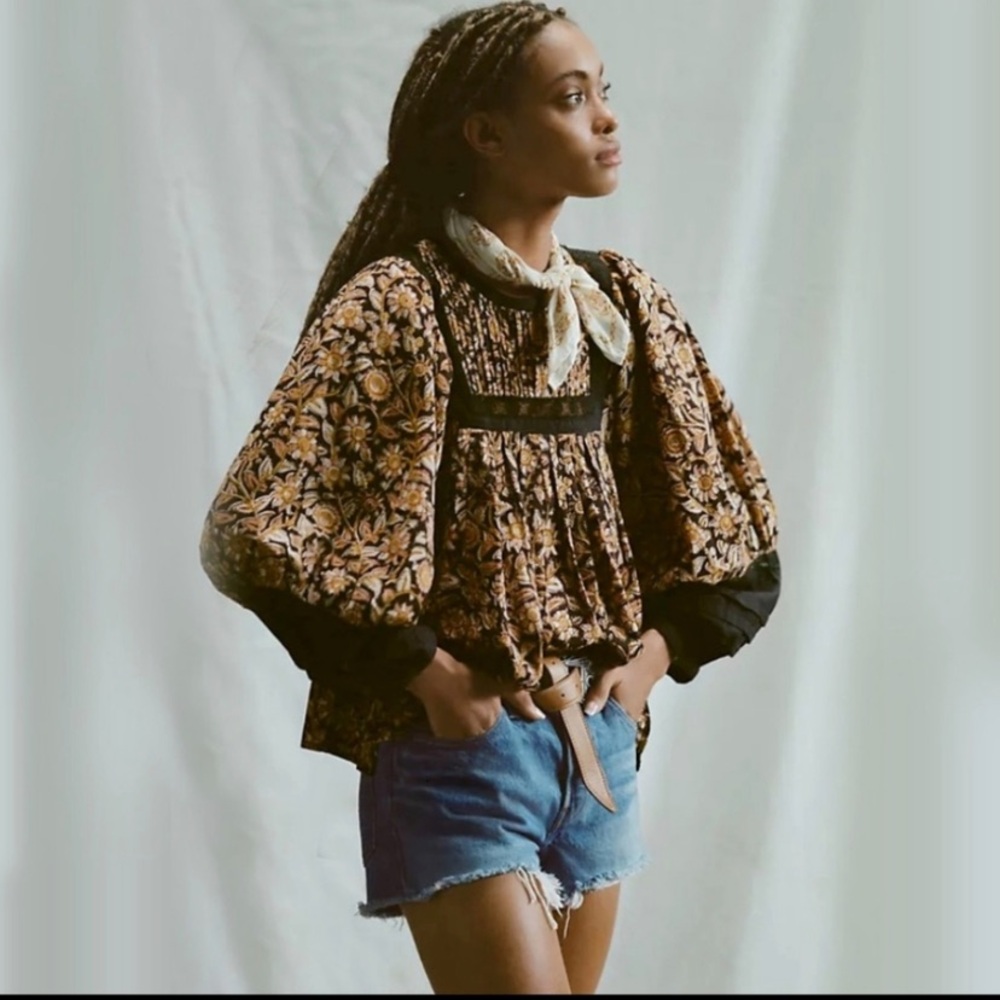 Anthropologie Cleobella Rafia Blouse